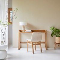 escritorio plegable de teca maciza clara