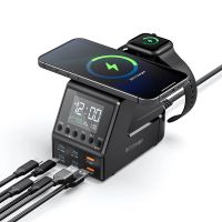 ganblitzwolf bw-fw10 240w cargador de reloj despertador inalambrico 10-en-1 2usb-a4usb-c pd3130 qc403020 pps