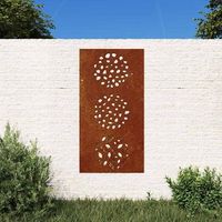 adorno de pared de jardin acero corten diseno de hoja 105x55 cm cfw53574