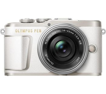 OLYMPUS PEN E-PL9 Mirrorless Camera with M.ZUIKO DIGITAL ED 14-42 mm f/3.5-5.6 EZ Lens - White, White