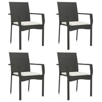 sillas de jardin con cojines 4 unidades ratan sintetico negro cfw392134