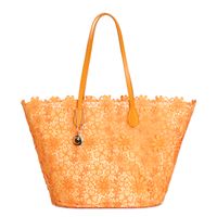 bolso shopping de encaje con charm de metal orange taglia unica