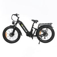 bicicleta electrica todoterreno baolujie dp2402 de doble motor y neumaticos anchos 48 v 20 ah negra
