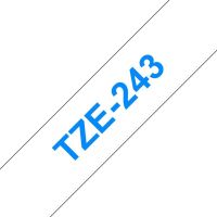 cinta brother tze-243 azul sobre blanco 18 mm x 8 m laminada para rotuladora