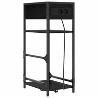 mesita de noche 40x27x76 cm acero - negro