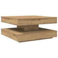 mesa de cafe - mesa de centro giratoria 360 grados roble artisan 70x70x345 cm