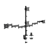 aisens soporte de mesa eco giratorio e inclinable para 4 monitores 8kg 4 pivotes 2 brazos de 13 27 negro