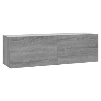 Mueble Para Tv Madera Contrachapada Gris Sonoma 100x30x30 Cm Vidaxl