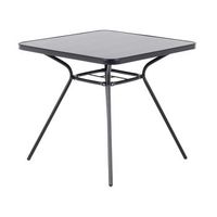 mesa de comedor tablero de acero con recubrimiento en polvo negro 80 x 80 cm moderna jardin livo
