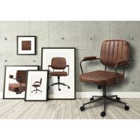 silla de oficina giratoria regulable en simil cuero conac