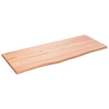 Tablero De Mesa Madera Roble Tratada Marrón Claro 100x40x2 Cm Vidaxl