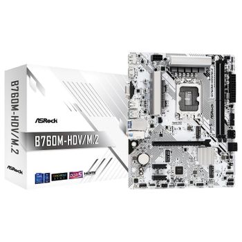 Placa Base ASRock B760 Intel B760M Socket 1700 Micro ATX B760M-HDV/M.2 DDR5 M.2 PCIe 4.0 LAN 2.5GbE