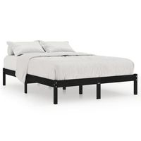 cama matrimonial  cama para adultos  estructura de cama madera maciza negra king size 150x200 cm