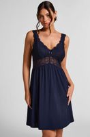 hunkemoller vestido lencero nora lace azul