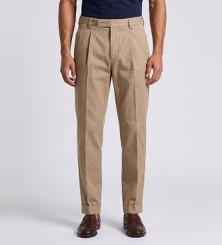 Berwich para hombre. cr0047x Pantalón Chiold beige (48), Casual, Algodón