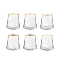 vasos de agua con borde dorado 350ml - pack de 6
