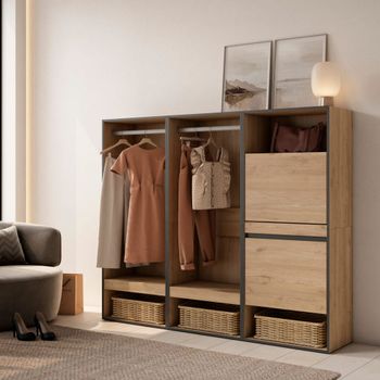 Vestidor efecto madera roble 180x35x145cm