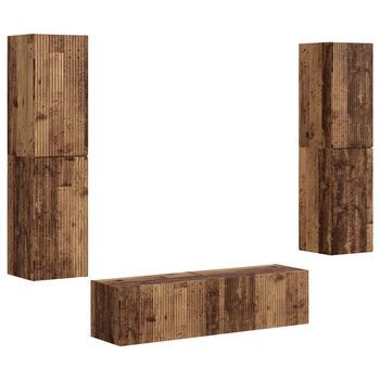 Conjunto De Mueble De Tv 6 Uds. Madera Envejecida Vidaxl