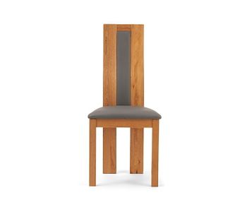 Ex-display Set of TWO Toronto Solid Oak and Grey Dining Chairs