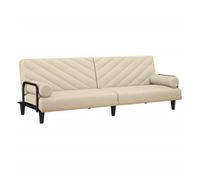 vidaxl sofa cama con reposabrazos tela color crema