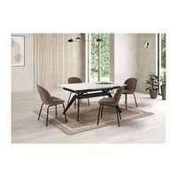 mesa extensible rectangular con tapa ceramica resistente