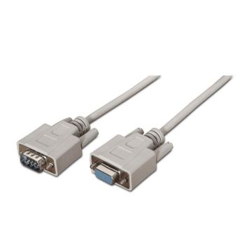 Cable serie RS232 Aisens A112-0065 DB9 Macho-Hembra 1.8m Beige 1:1 Hasta 1.6Mbps RoHS
