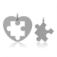 colgante para pareja puzzle corazon acero inoxidable