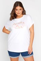 yours camiseta blanca labios mujer curvy y tallas grandes yours