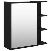 armario de espejo de bano  mueble de bano contrachapada negro 625x205x64 cm