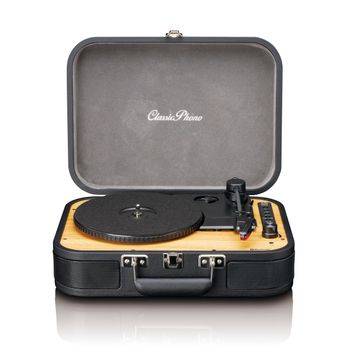 Tocadiscos Lenco Classic Phono TT-116 Bluetooth con 3 velocidades, 33, 45 y 78 RPM, Tocadiscos de Vinilo Vintage, Salida RCA, Altavoz estéreo, Negro
