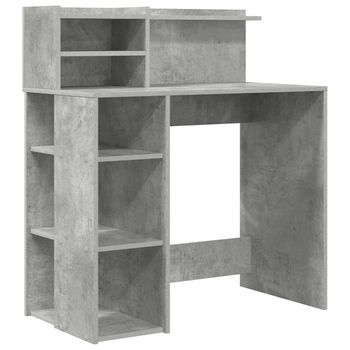 Escritorio Gris Concreto Madera De Ingeniería Vidaxl