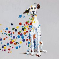 cuadro dalmata multicolor  80x80x3 cm
