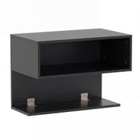 costway mesita de noche flotante moderna con estantes abiertos mesa auxiliar de pared para dormitorio y sala de estar negro