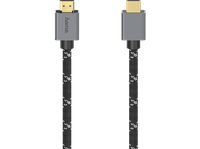 cable hdmi - hama 00200504 2 m 48 gbits trenzado transmision uhd 8k enchufes chapados en oro gris