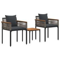 juego de muebles de exterior  mobiliario de jardin gris y gris oscuro ratan sintetico