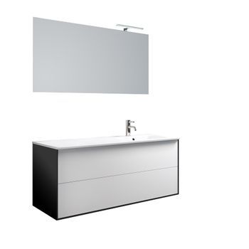 Composición Baño De Baño 4 Piezas Lavabo Derecha Igea Blanco Mate En Mdf