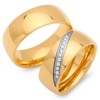 alianzas acero inoxidable dorado 8mm