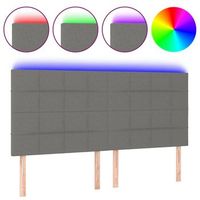 cabecero con luces led tela gris oscuro 180x5x118128 cm vidaxl