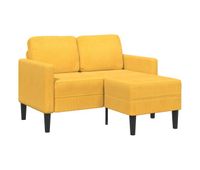 sofa 2 plazas moderno - sofa de salon con chaise longue en forma l amarillo claro 125cm