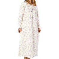 Floral Print Round Neck Longer Length Flannel Nightdress