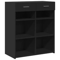 aparador de madera de ingenieria negro 80x425x93 cm