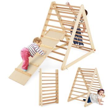 Triángulo De Escalada Con Escalera Parque Infantil Plegable, Triángulo De Peldaños Para El Desarrollo En La Naturaleza.