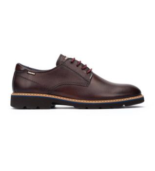Pikolinos para hombre. M7D-4289 Zapatos de Piel Alarcon marrón oscuro (45), Plano, Cordones, Casual