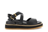 sandalias de piel con tiras cruzadas black