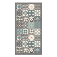 panorama alfombra vinilica baldosa hidraulica color azul 200x250 cm