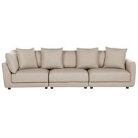 sofa tapizado clasico 3 plazas cojines adicionales tela beige