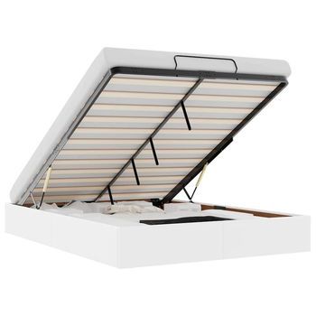 Estructura De Cama Otomana Sin Colchón Blanco 140x190cm Vidaxl