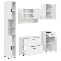 juego de muebles de bano 5 uds brillante 35 x 30 x 192 cm vidaxl