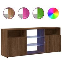 mueble de tv con luces led marron roble 120x30x50 cm vidaxl