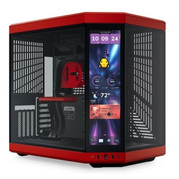 Hyte Y70 Touch Infinite Mid Tower EATX con Pantalla Doble Cristal Templado USB-C Roja